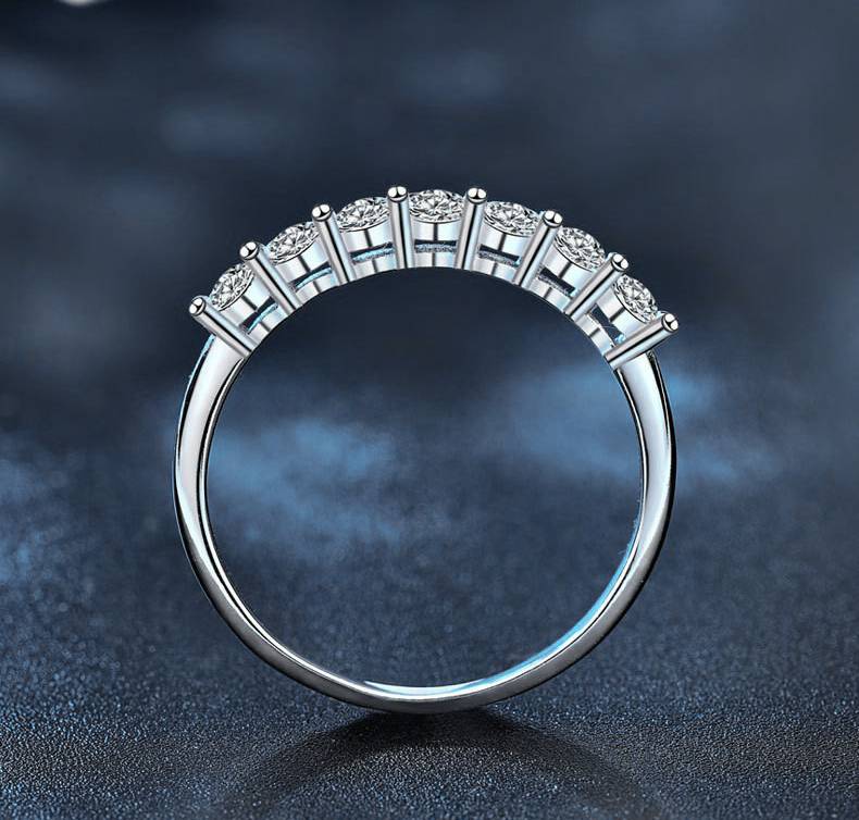 925 Sterling Silver Moissanite Pile Diamond Ring