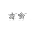 S925 Sterling Silver Flower Stud Earrings