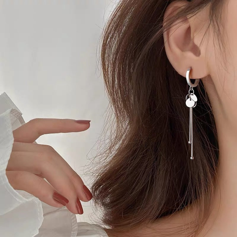925 sterling silver tassel ear buckle - silvery