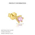 S925 Sterling Silver Stud Earrings with Colorful Zirconia