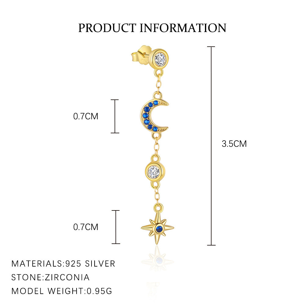 S925 sterling silver stud earrings with cubic zirconia