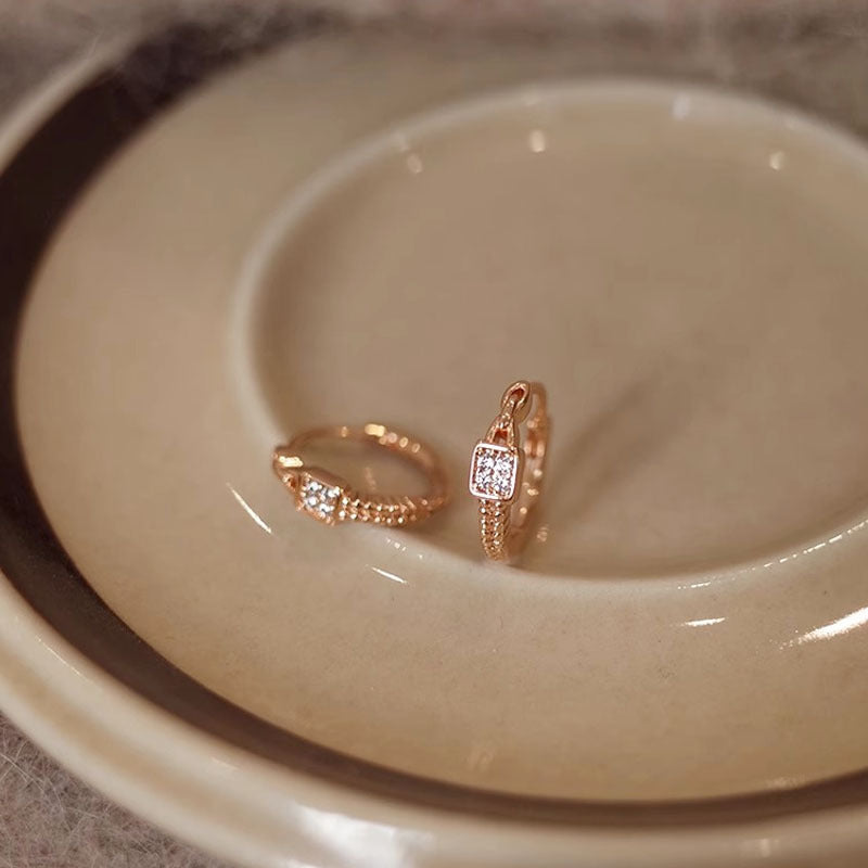 925 sterling silver ear buckle - champagne golden