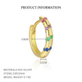 S925 Sterling Silver Colorful Zircon Huggie Earrings