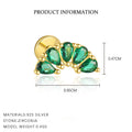 S925 Sterling Silver Stud Earrings with Green Zirconia