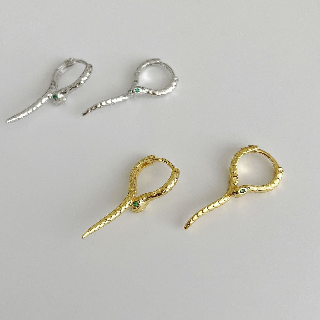 925 sterling silver snake shaped ear buckle