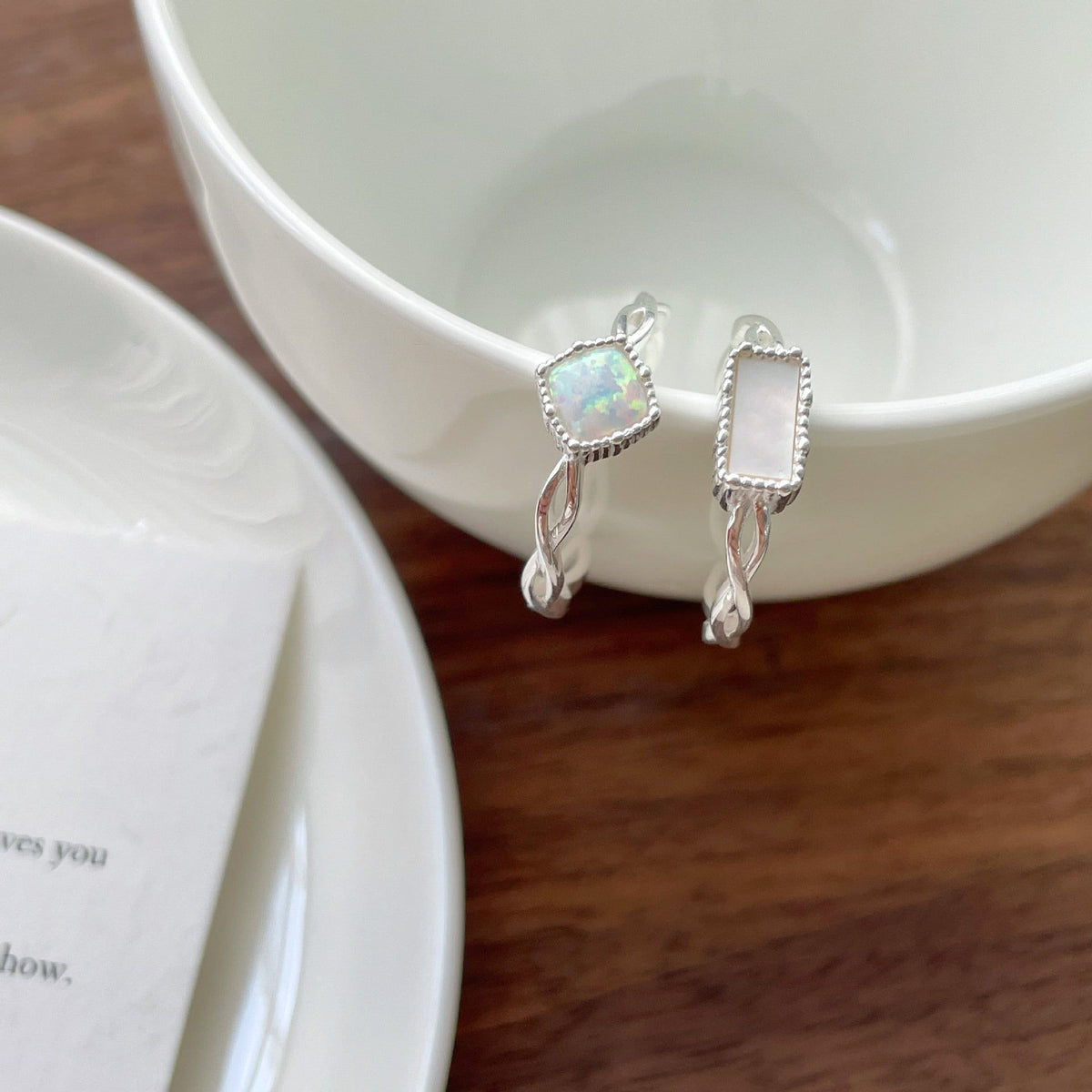 S925 sterling silver shell ring