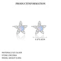 S925 Sterling Silver Opal Star Stud Earrings