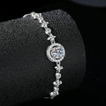 S925 Sterling Silver Moissanite "Star and Moon" Bracelet (Round Bezel Setting)