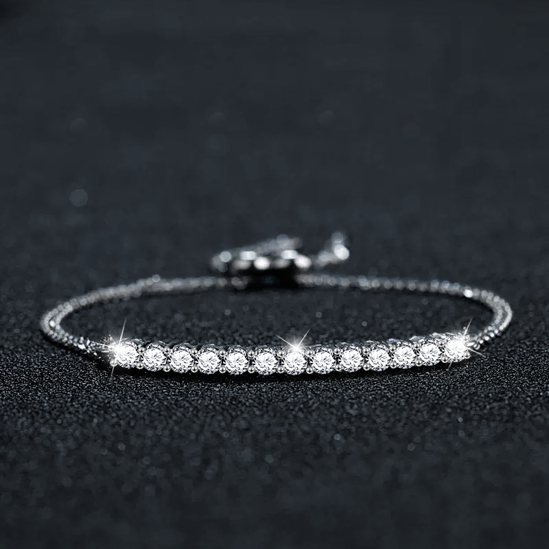 S925 Silver Moissanite "Smile" Bracelet
