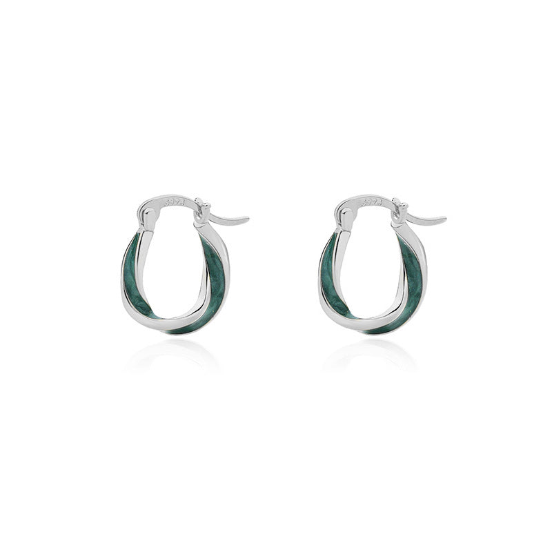 925 Sterling Silver Irregular Enamel-Drip Earrings