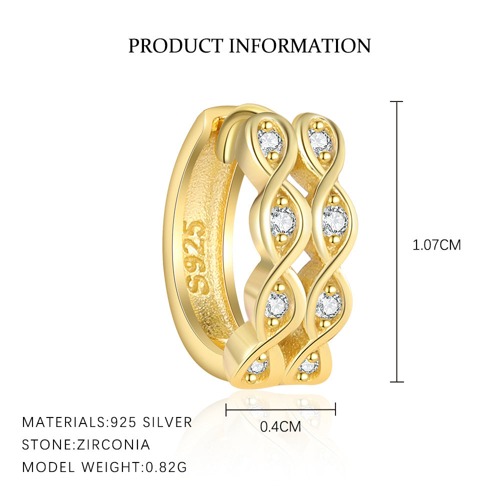 S925 Sterling Silver Earrings Set with Sparkling Zirconia