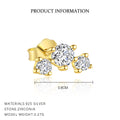 S925 Sterling Silver Zircon Stud Earrings