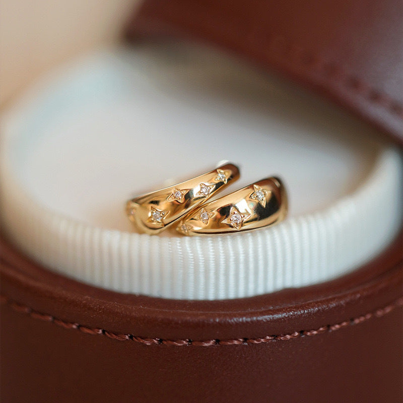 925 sterling silver ear buckle - golden