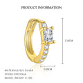 S925 Sterling Silver Square Zircon Earrings