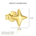 S925 Sterling Silver Star Stud Earrings with Zirconia