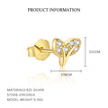 S925 sterling silver stud earrings with cubic zirconia