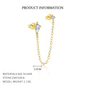 S925 Sterling Silver Heart-Shaped Stud Earrings with Zirconia