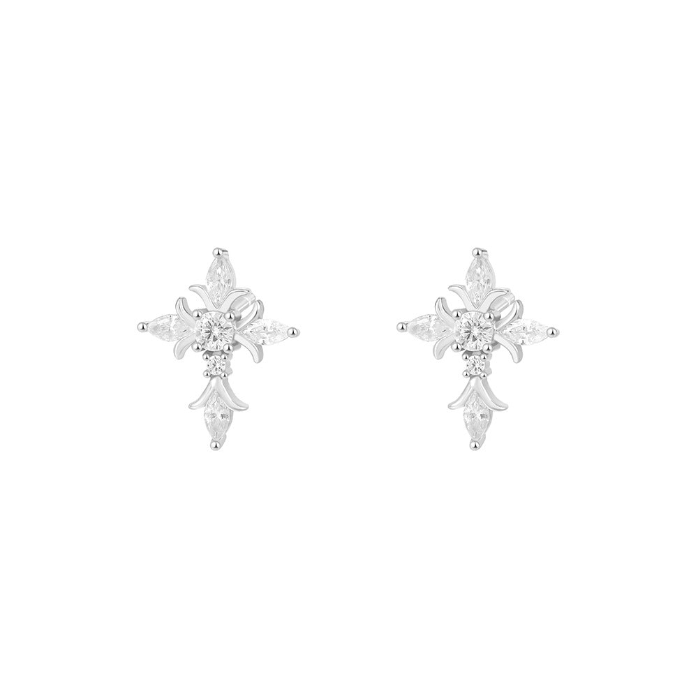 S925 sterling silver earrings set with cubic zirconia