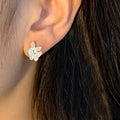 S925 sterling silver butterfly earrings - silvery