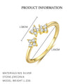 S925 Sterling Silver Flower Ring with Zirconia