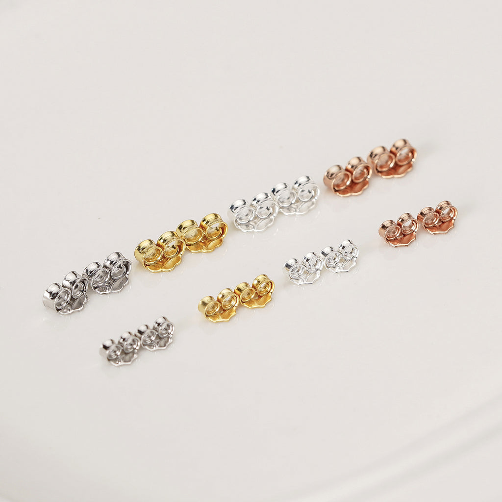 S925 pure tremella plug anti-slip earrings accessories