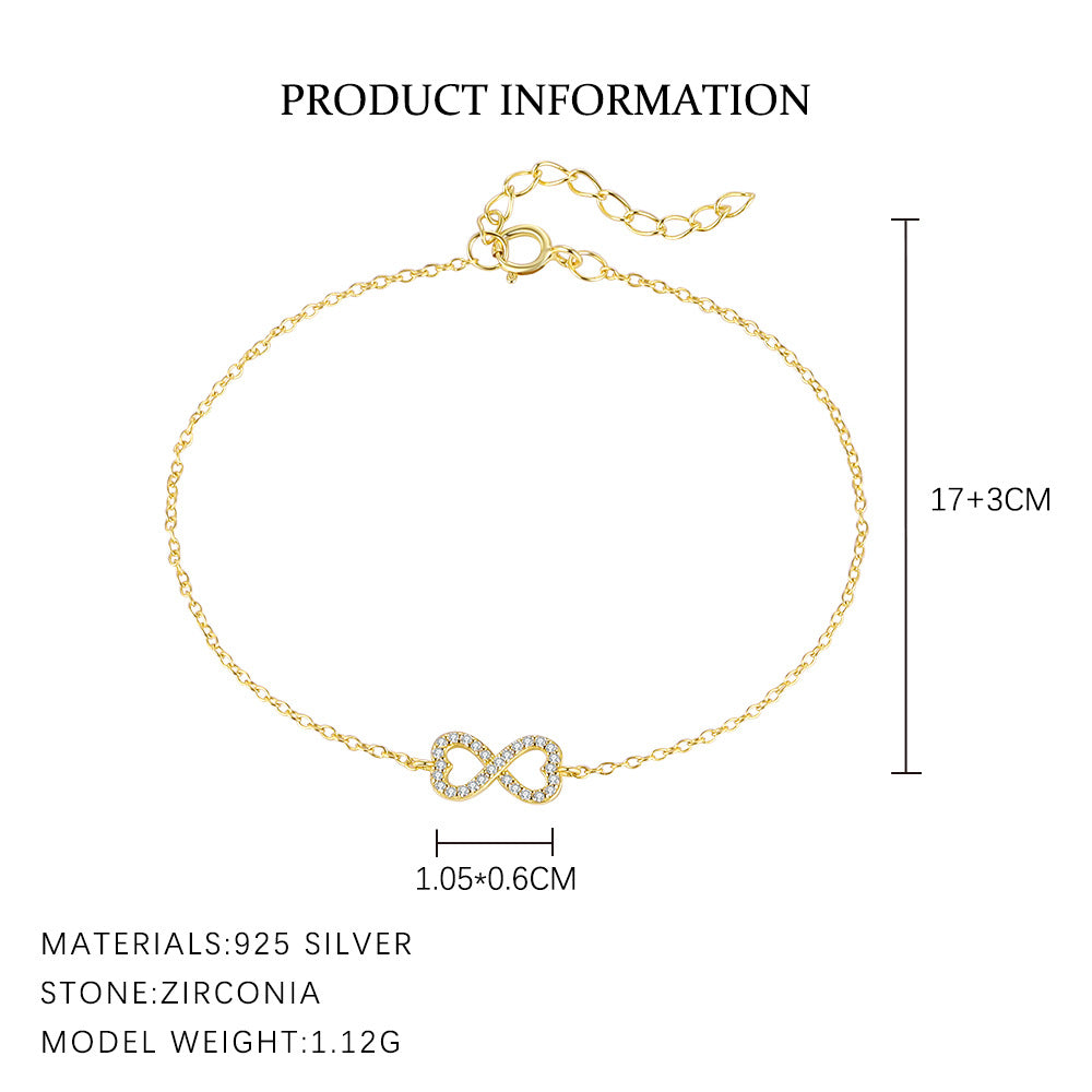 S925 Sterling Silver Bracelet with Zirconia