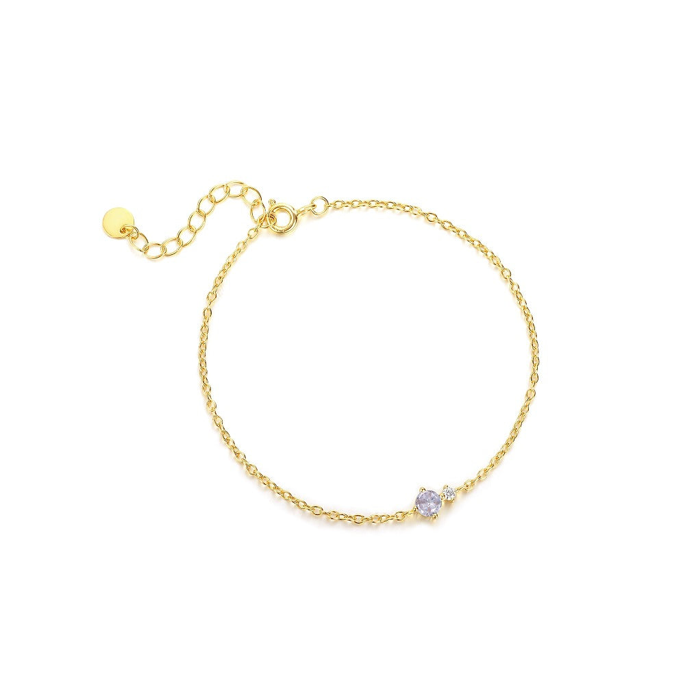 S925 Sterling Silver Bracelet Inlaid with Colorful Zirconia