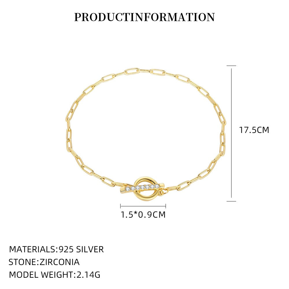 S925 Sterling Silver Bracelet Set with Sparkling Zirconia