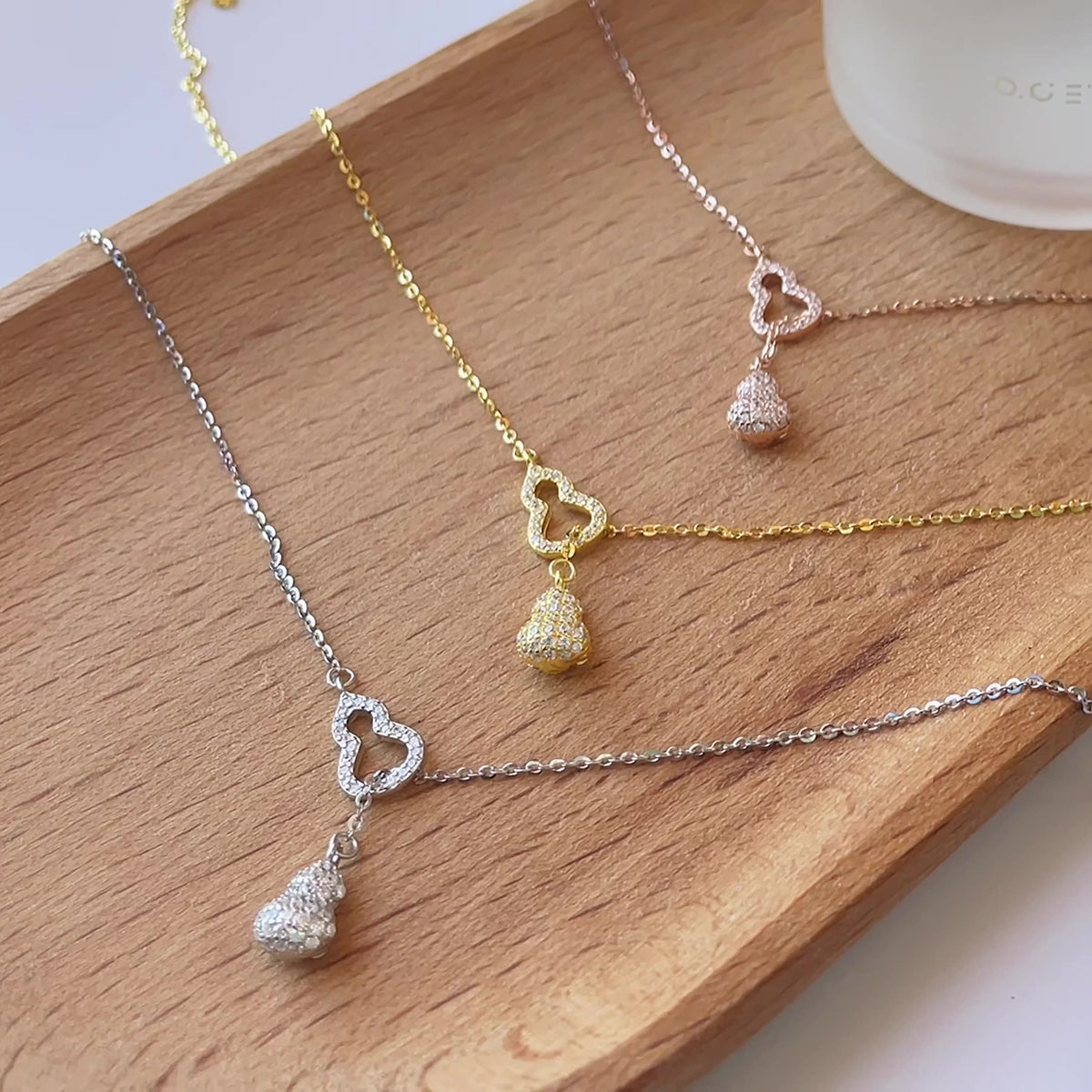 925 sterling silver gourd pendant necklace