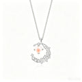 S925 Sterling Silver Moonstone and Zircon Collarbone Necklace
