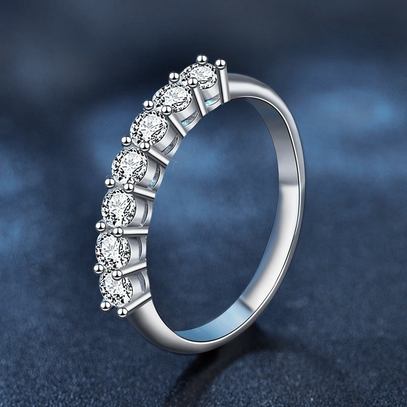 925 Sterling Silver Moissanite Pile Diamond Ring