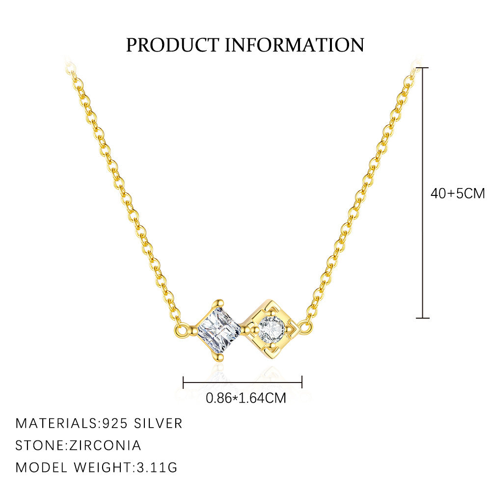 S925 Sterling Silver Zircon Necklace and Bracelet Set