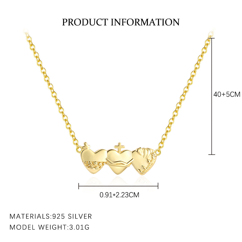 S925 Sterling Silver Heart Necklace