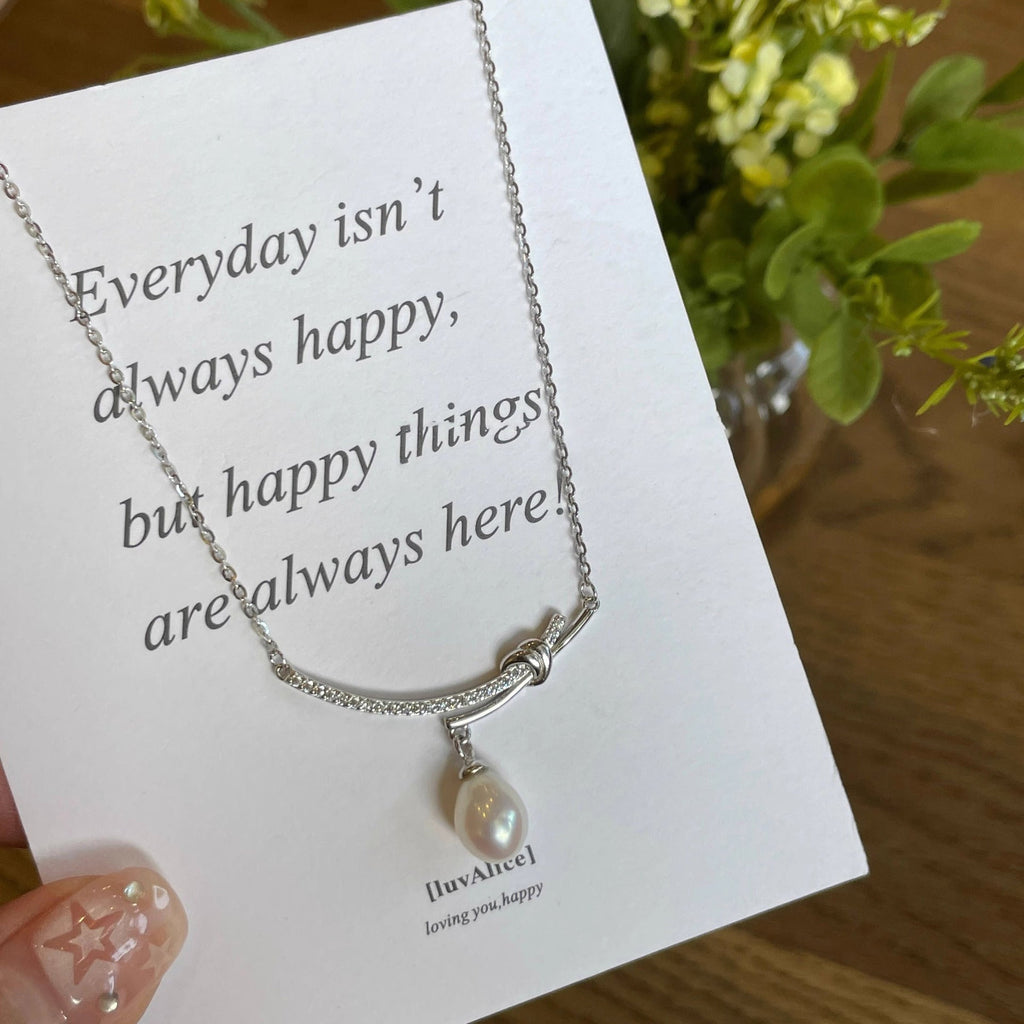 S925 pure silver freshwater pearl pendant necklace
