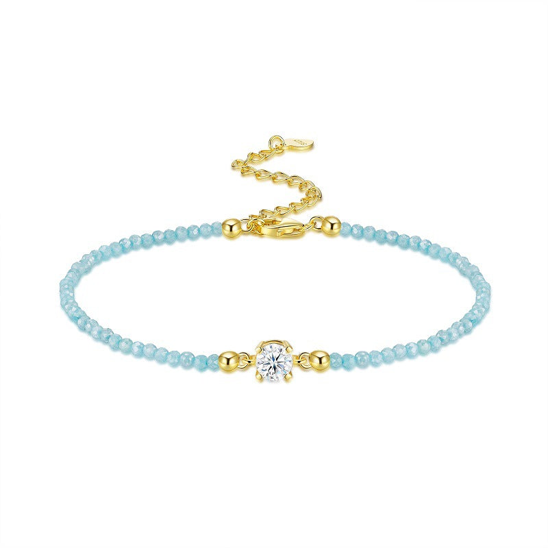 S925 Silver Gold-Plated Moissanite Bracelet (Non-Fading)