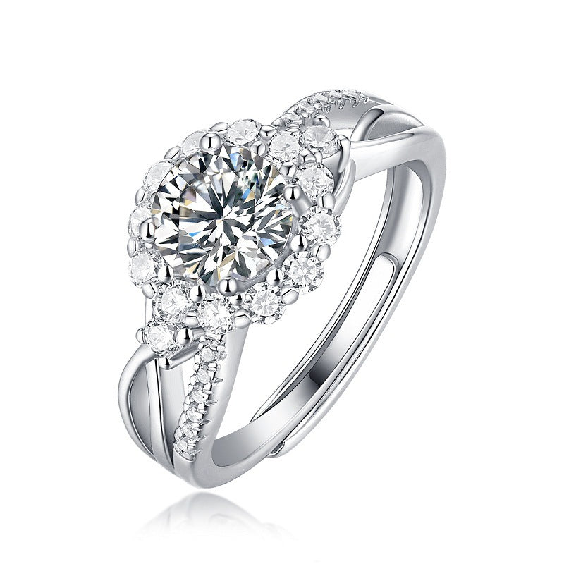 S925 Silver Moissanite Ring