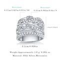 S925 Silver Oversized Moissanite Ring