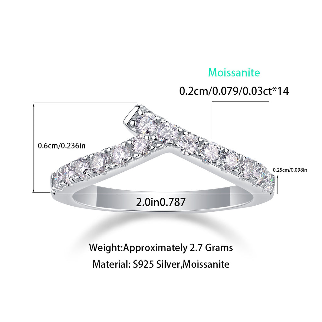 S925 Silver Moissanite Ring