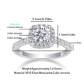 S925 Silver "Square Sugar" Moissanite Ring