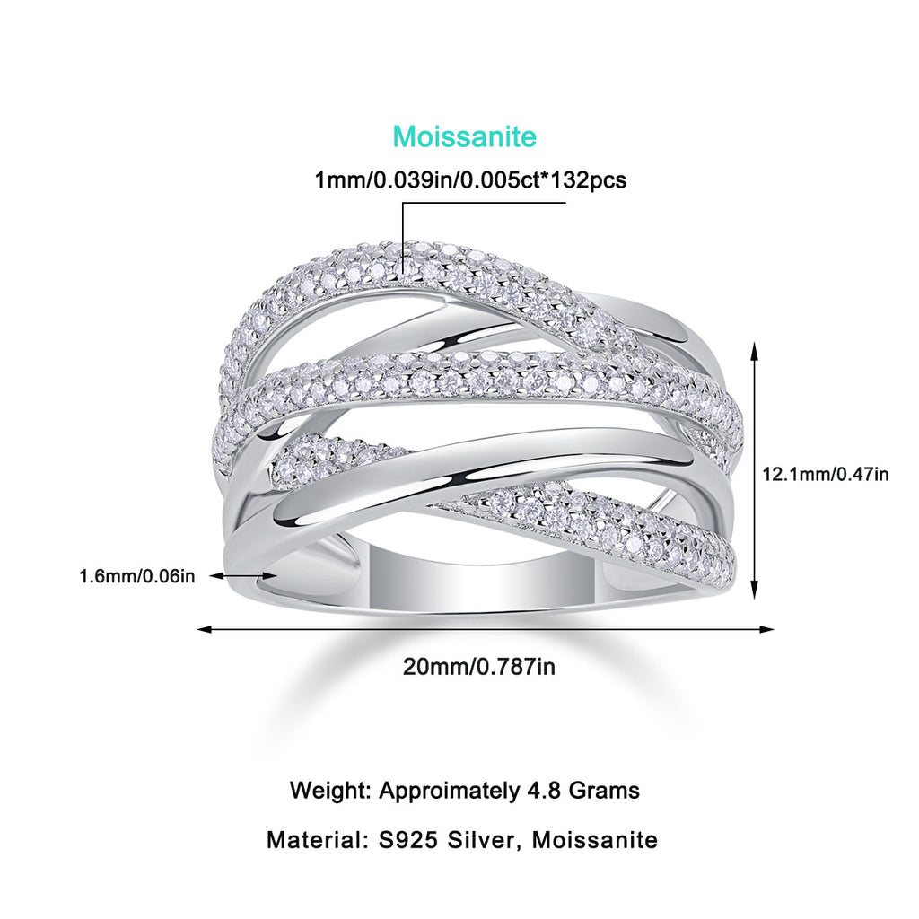 S925 Silver Moissanite Ring