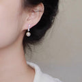 925 sterling silver imitation pearl earrings - silvery