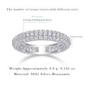 S925 Sterling Silver Moissanite Solid-Band Ring