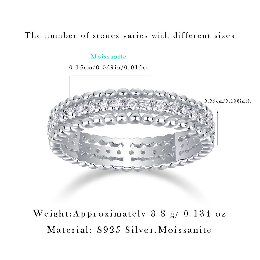 S925 Sterling Silver "Autumn Stroll" Moissanite Closed-Band Ring