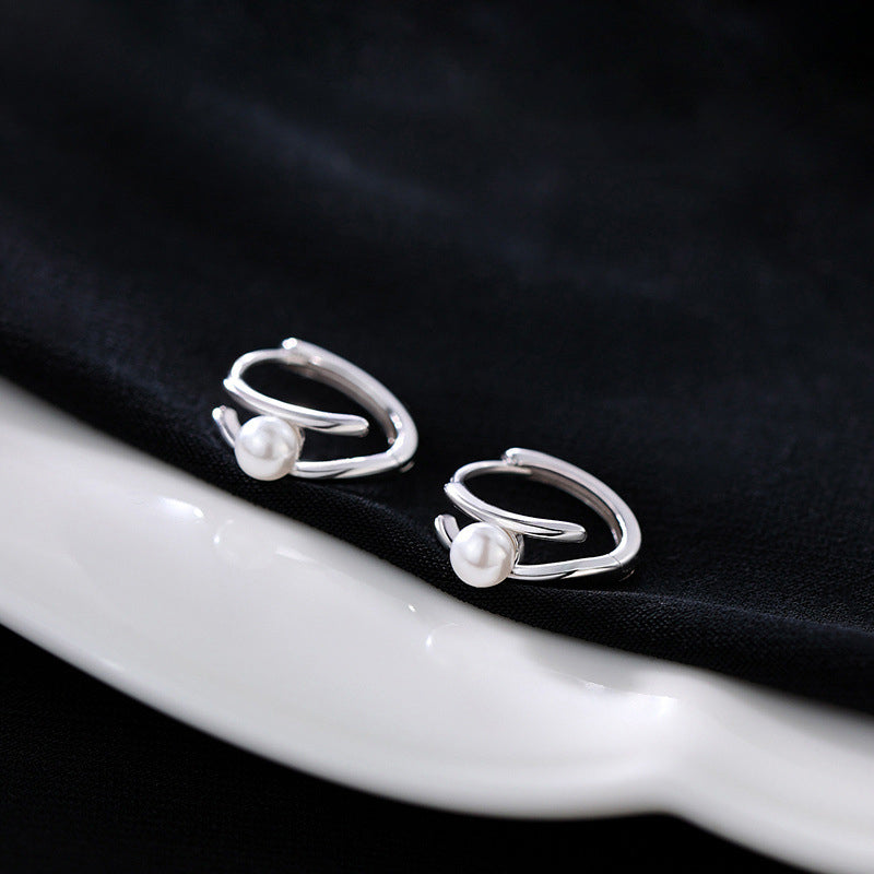 925 sterling silver ear buckle - silvery