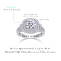 S925 Silver Moissanite Ring with Elaborate Setting
