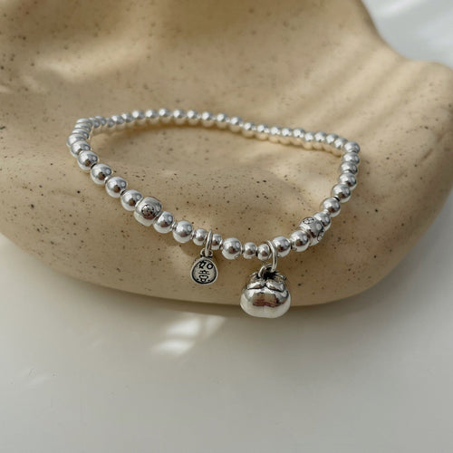 925 Silver Round Bead Bracelet - Silvery