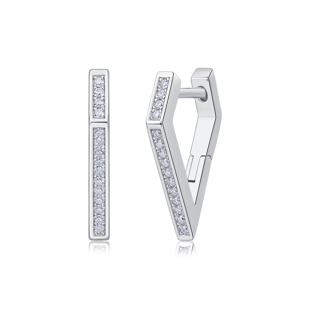 S925 Silver "State of Mind" Moissanite Hoop Earrings