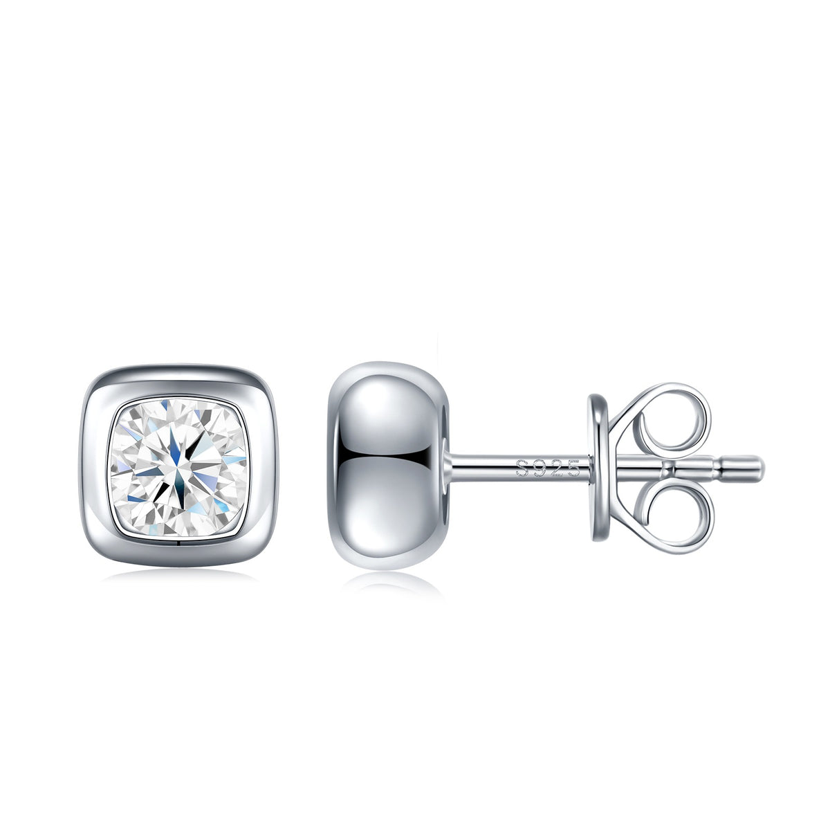 S925 Sterling Silver Moissanite Stud Earrings