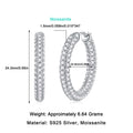 S925 Sterling Silver Moissanite Large Hoop Earrings