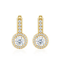 S925 Silver U-Shaped Gold-Tone Moissanite Stud Earrings
